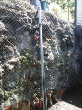 Pose du grillage et mise en place de tige d'ancrage