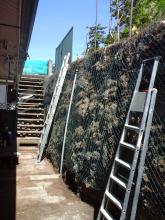 Pose du grillage et mise en place de tige d'ancrage