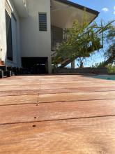 Alignement des vis de fixations du deck avant bouchonnage